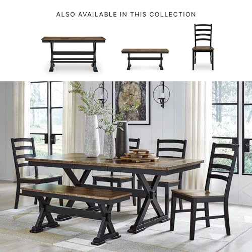 Signature Design by Ashley Wildenauer Dining Chairs Set of 2, Modern Ladderback Dining Chairs with Solid Wood Frame, Two-Tone Finish, Contoured Seat, Black/Brown - image 7