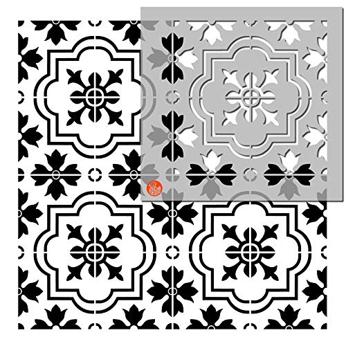 MARBELLA AZULEJO Mobiliario Muro Piso Plantilla para pintar - 30 cm