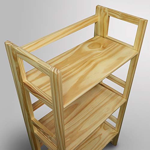 Image of Casual Home 3-Shelf Student 20.75 inch Wide Folding Bookcase, Natural (New)