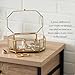 Home Details Octagonal Glass Keepsake Box | Jewelry Organizer | Decorative Accent | Vanity | Table Décor | Wedding Bridal Gift | Jars & Boxes | Gold