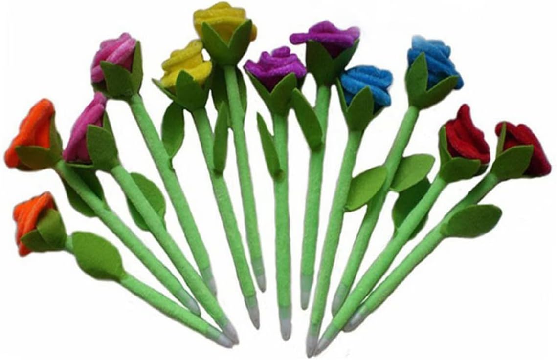 NUOBESTY 24pcs Rose Flower Ballpoint Pens Random Comfortable Grip for Journaling School Supplies Home Decor and Office Use