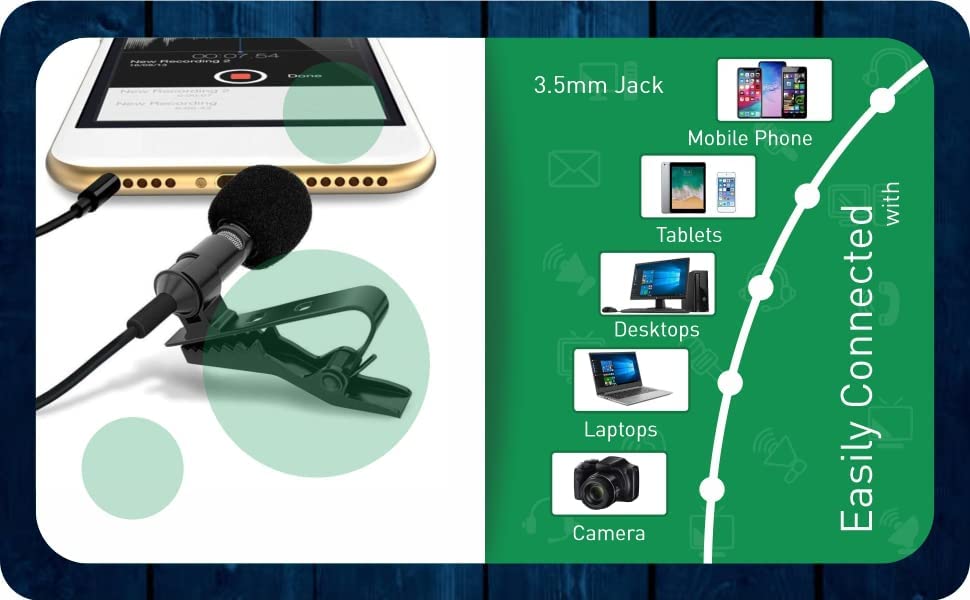 EROXLYNN Trending Auxiliary Lavalier Microphone Omnidirectional (Black) with Easy Clip On System Perfect for Recording Voice/Interview/Video Conference/Podcast/i-Phone/Android Under Rs-200 - Image 6