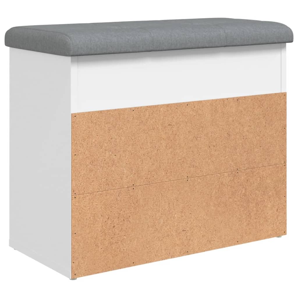 vidaXL Schoenenbank Wit 62x32x50 cm Bewerkt Hout opb