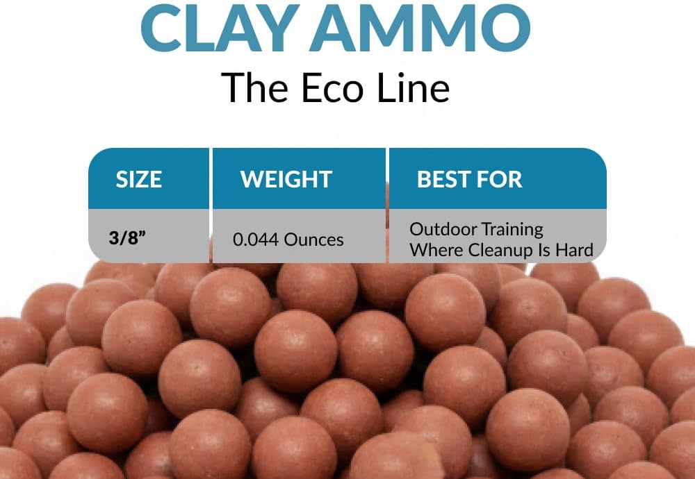 (4500 Pieces) PGN Biodegradable Clay Slingshot Ammo - 3/8" Inch (0.375" Caliber) - Straight & Precise Practice Slingshot Ammo - Non-Toxic Pocket Slingshot Ammo