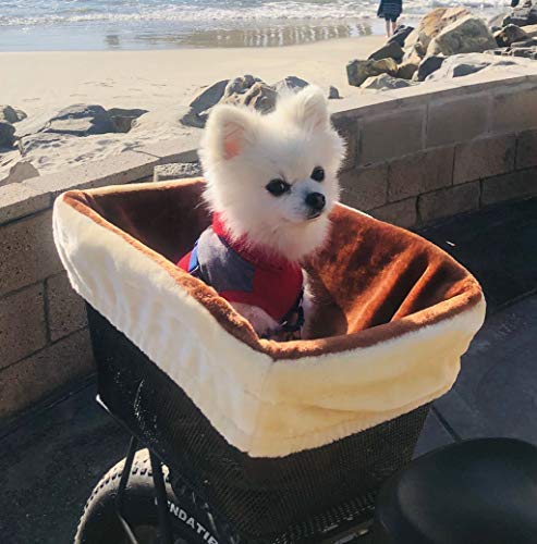 Quality Built Dog Bike Basket Liner, Soft & Safe | Flexible Design Fits