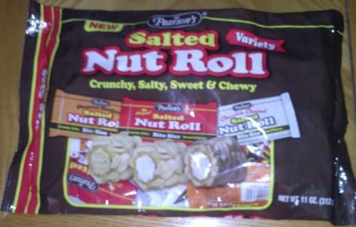 Pearson's Variety Salted Nut Roll - Peanut Butter, Original, and Chocolate Covered - Bite Size 11 Ounce