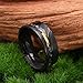 Concept Knight Black Damascus Steel Rings for Men Inlaid with Gold Foil Meteorite Fragments 8mm Flat Men's Wedding Bands Stylish and Comfortable Suitable for Party Anniversaries (8mm black, 10)