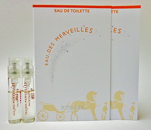 Hermes 2 x EAU DES MERVEILLES EDT Women Perfume 2 ml 0.06 oz Sample Spray