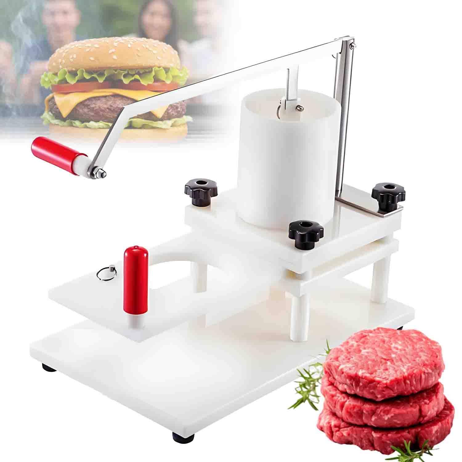 UORDBY Commercial Hamburger Patty Maker Machine, Manual Burger Press Meat Patty Forming Processor, 1.5kg Capacity Hopper, Food-Safe PE & Stainless Steel, for Commercial Use