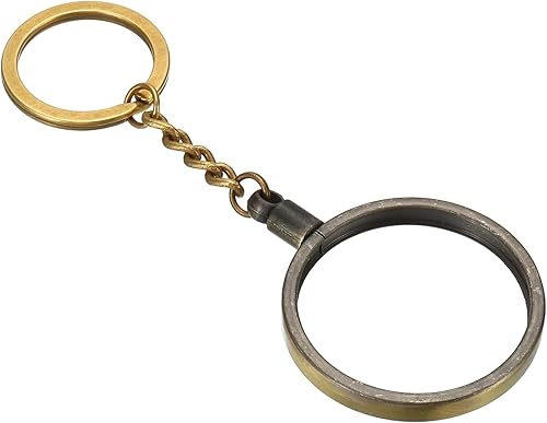 Miniatura 6 de PATIKIL Llavero con medallón redondo con llavero de metal para monedas AA Medallion, plateado