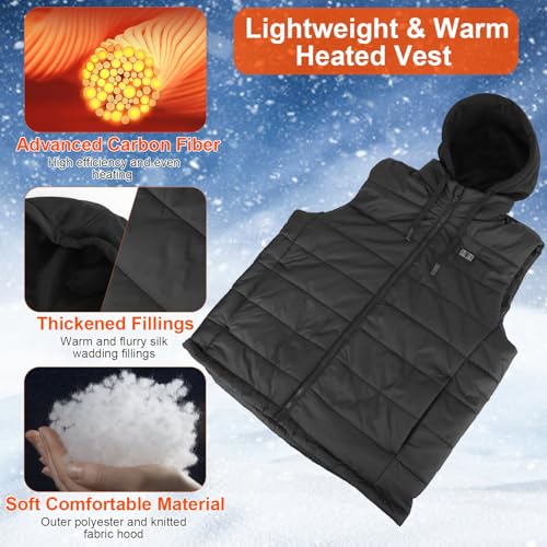 Image of KOCASO Heated Vest for Men and Women, 17 Heating Zones 3 Heated Levels USB & DC Dual Power Supply
