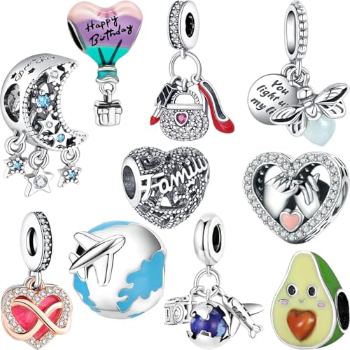 Colgantes rosas para hacer joyas y pulseras en talleres de tarde