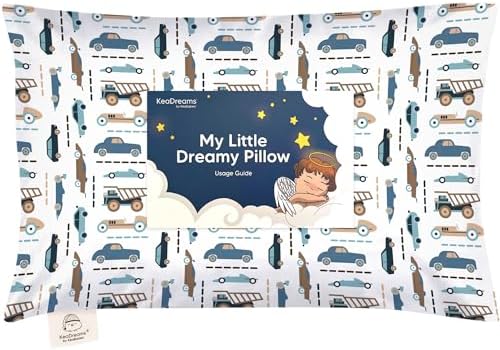 Toddler Pillow with Pillowcase - My Little Dreamy Pillow - Organic Cotton Toddler Pillows for Sleeping, Kids Pillow, Travel Pillows for Sleeping, Mini Pillow, Toddler Bed Pillows (Kea123)