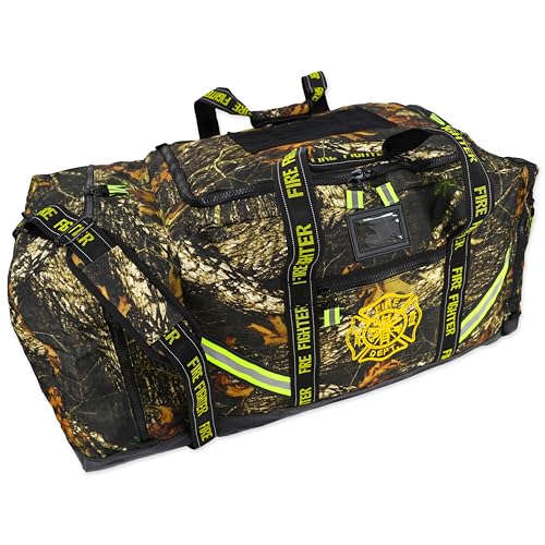 Lightning X Personalized CAMO Premium Camouflage 3XL Firefighter Step-In Gear Bag w/Helmet Compartment & Custom Embroidered Name or Logo3