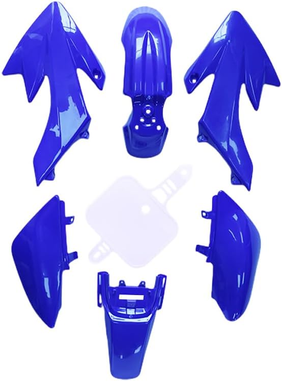 Complete Plastic Body Fairing Kit Front Mudflap Rear Fender Side Panel Number Plate Mudgard Cover For Apollo Honda CRF50 XR50 50cc 70cc 90cc 110cc 125cc SSR Coolster Pit Dirt Bike (6 Blue+1 White)