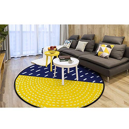 Alfombra de salón redonda para mesa de centro y sofá acogedor 2