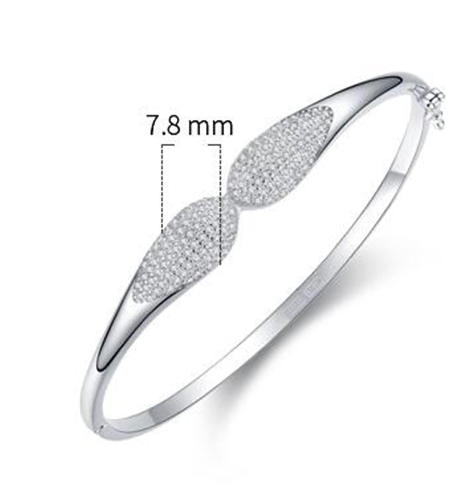 Pulseras de Mujer de Oro Blanco 9 Kilates / 14 Kilates / 18 Kilates, Gota de Agua con Moissanita, Cadena 16 CM, Pulseras de Plata Mujer