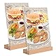 WANDGU A4 L-Form Acryl Tischaufsteller Mit Holzfuß: 2 Stück Set, Kratzfest und Hochtransparent, Ideal Für Restaurants, Büros & Hochzeiten (21x29,7cm/Klar)