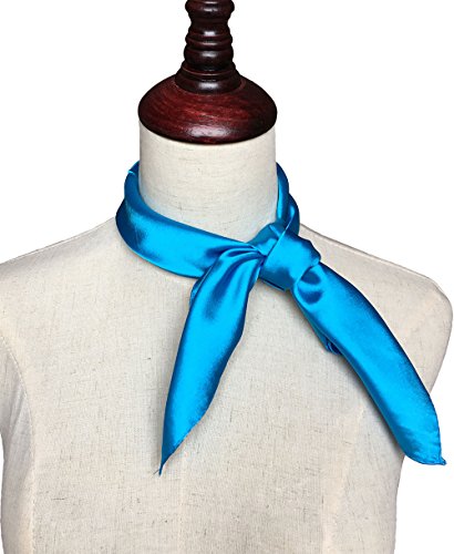 Women’s Solid Color Square Scarf Neckerchief (Blue)2