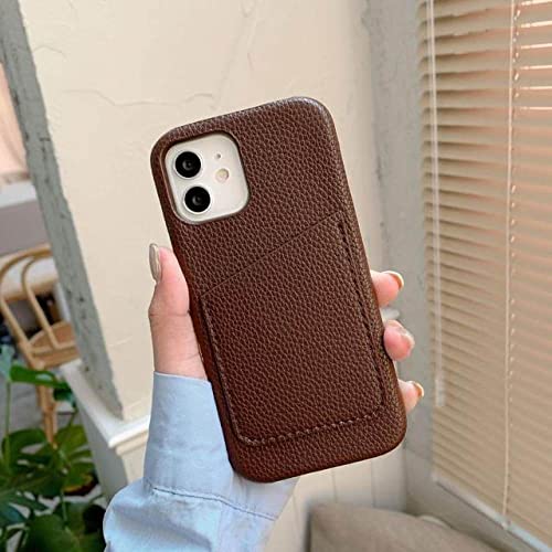 Porte-cartes coque iPhone 11 Pro Max en cuir café idéal pour vos sorties urbaines