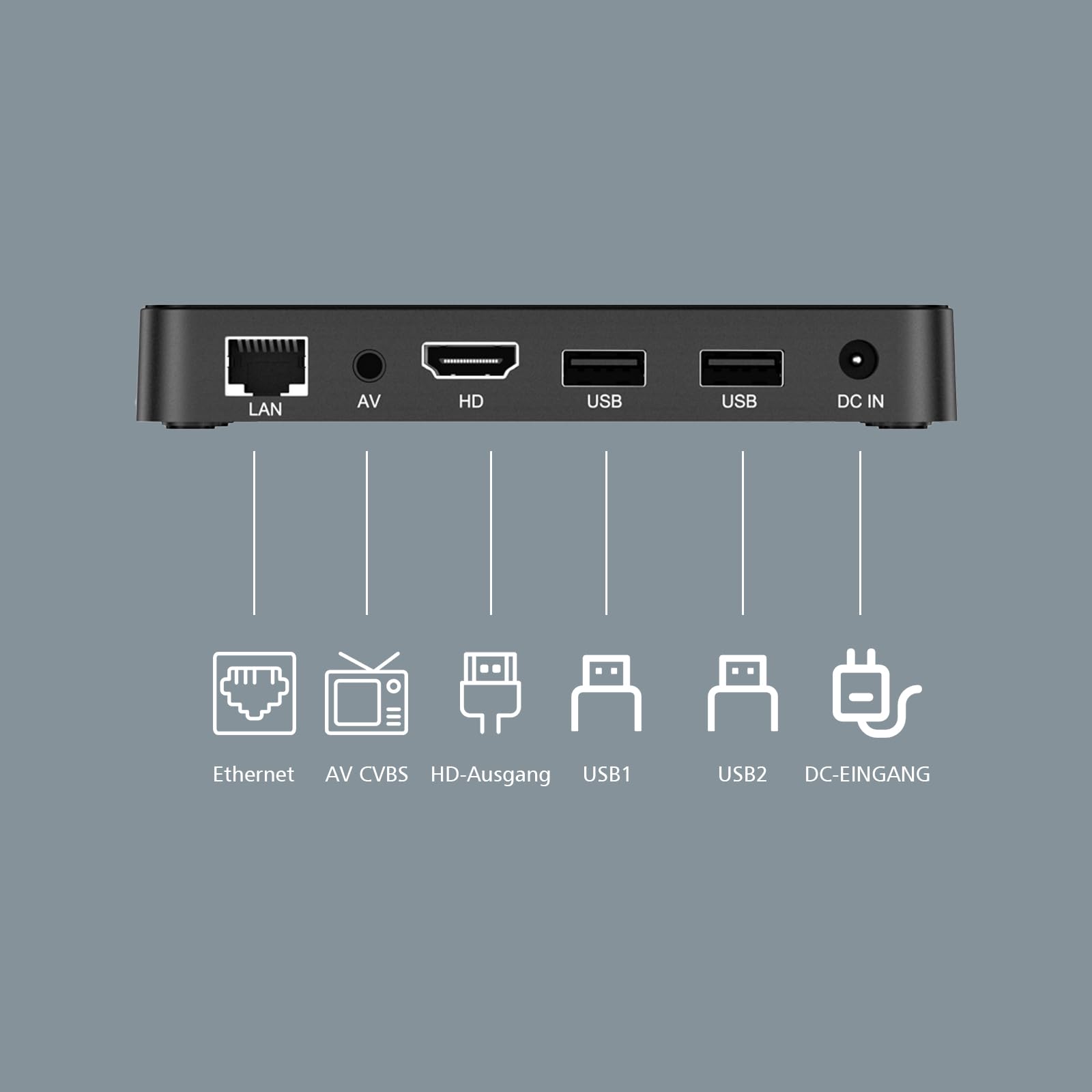 BOXPUT Lemon L2 Android TV Box, Android 12.0 Besturingssysteem/Alwin H618/BT5.4/2.4G/5G Dual WiFi 6/4K Smart TV Box 2GB RAM 16GB ROM Set Top Box con Bluetooth Voice Remote Control