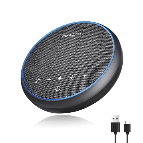 Microphone USB pour Conférence Bluetooth Haut-Parleur pour PC, réduction du bruit, Capture vocale à 360° 43 heures en veille, Conference Speaker compatible avec Zoom Teams Skype, Home Office