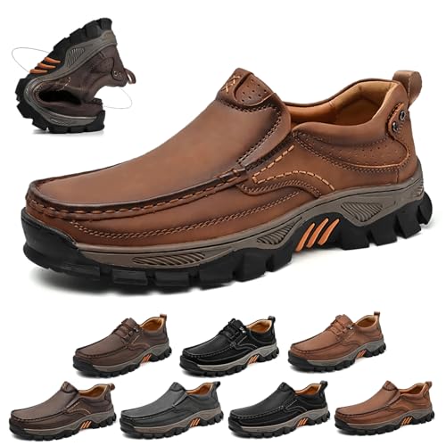 2025 Enjerr Orthopedic Balance Shoes Men for Balance, Men's Arch Support Orthopedic Walking Shoes Slip On Loafers