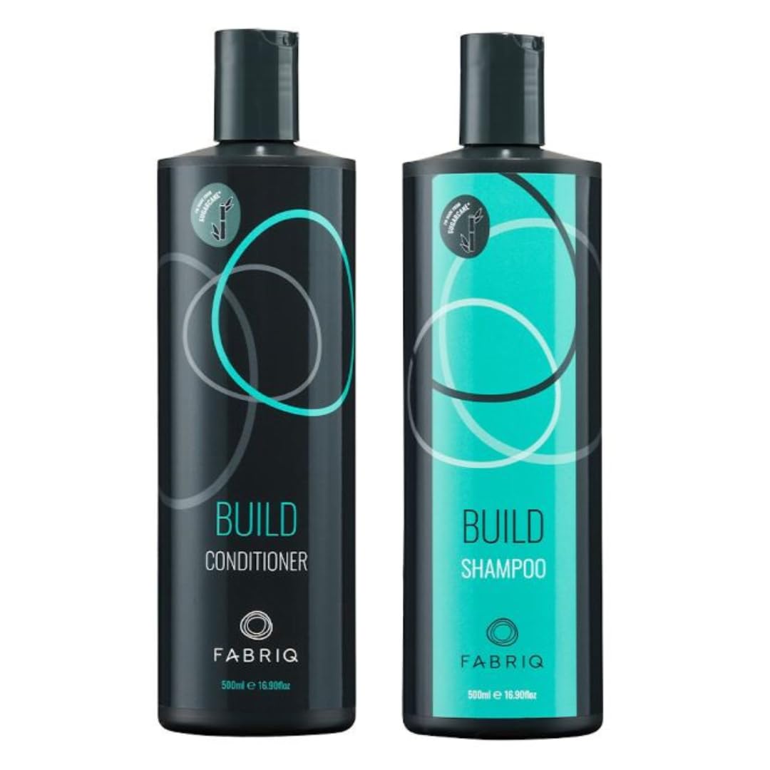 Fabriq Build Shampoo and Conditioner Set, 500ml Each, For Fine and Limp Hair, White