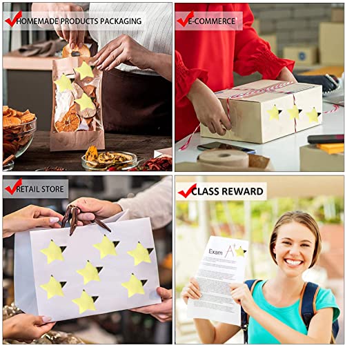 Gold Star Shape Stickers-Easter Decoration Stickers 2" Inch 500 Per Roll Shiny Metallic Gold Foil Stars Stickers Teacher，Easter Theme Party Supplies #TOP4