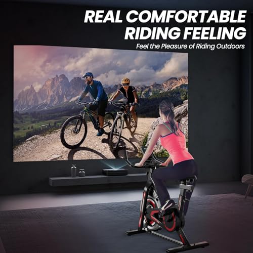 Exercise Bike-Indoor Cycling Bike Stationary Bike for Home Gym, Cycle Bike With Digital Display & Comfortable Seat Cushion, RedBlack