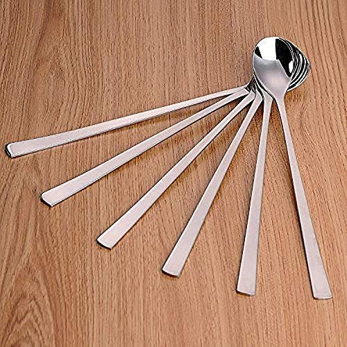 Image of Long Handle Spoon, Long Mixing Stirring Spoon for Iced Tea, Coffee Suitable for Tall Glasses, Cocktail Bar Stainless Steel Long Handle Spoon, Soda Spoon, Milkshake Spoon (6 pcs Long - 01)