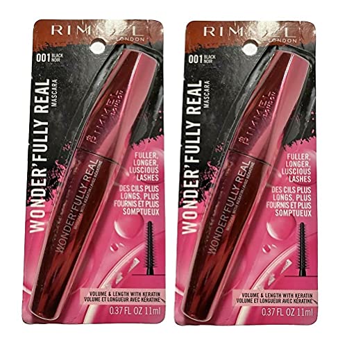 Pack of 2 Rimmel London Wonder'fully Real Mascara, Black 001