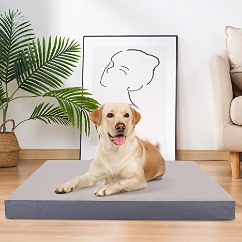 Nobleza Hundebett für Grosse Hunde, 110x80x8cm Hundekissen, Orthopädisches Hundematte, Waschbar Hundematratze, Größe XL, Grau