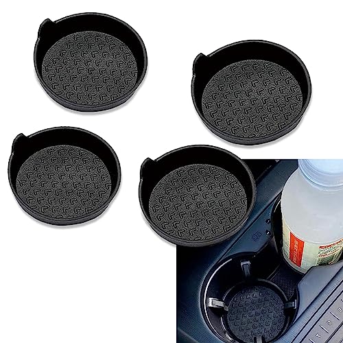 GKmow Pack-4 Car Cup Holder Coasters, Universal Removable Recessed Coaster, Car Anti-Slip Silicone Coaster for Most Cars SUVs and Trucks (Black #Arrow)