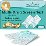 5 Pack Easy@Home 5 Panel Instant Drug Test Kits - Testing Marijuana (THC), COC, OPI 2000, AMP, MET/mAMP- Urine Dip Drug Testing -#EDOAP-254