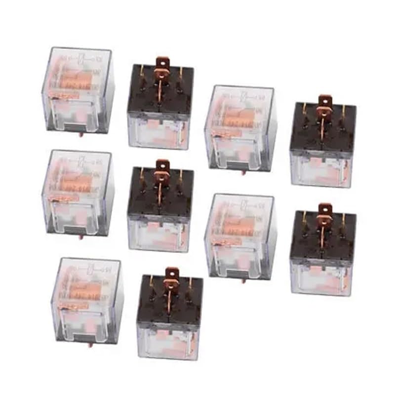 DC 24V 100A 5 Pins SPDT Clear Shell Green Light Car Automotive Alarm Relay 10pcs