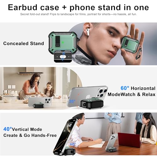 Image of AirPods Pro 3 Case with Safety Lock Phone Stand Magsafe, Green