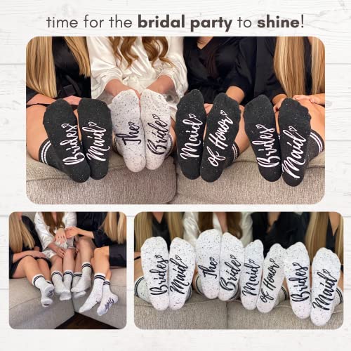 Boutique Bridal Party Socks Women | Bridesmaid Proposal Gifts | Bachelorette Gift | Bride Maid Of Honor Matron Of Honor Bridesmaid Sock | Set Of 6 - Mixed #TOP1