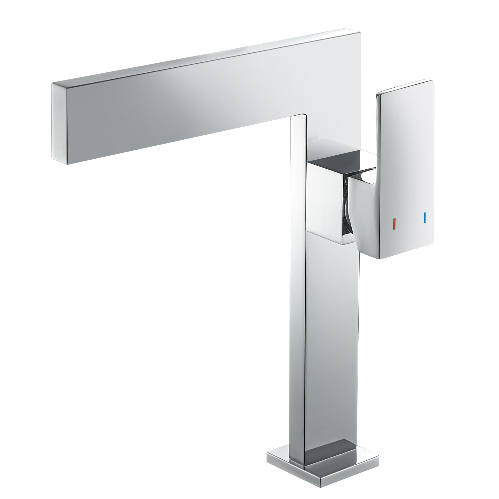 Chrome Tall Bathroom Sink Faucet Ultra Thin Design, Single Handle Vessel Faucet for Bathroom Sink,1 Hole Lavatory Bowl Sink Faucets Solid Brass(Chrome)