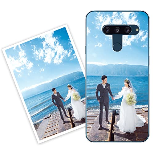 Sunrive Funda Personalizada Compatible con LG V40 ThinQ, Silicona Flexible Transparente Carcasa Personalizable para tu móvil con Foto Imagen Frase o Texto