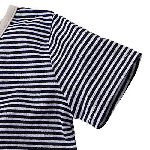 DINGDONG'S CLOSET Baby Tollder Summer Striped Short Sleeve T-Shirt+Star Short Overalls Outfit Set(Green, 9-12M)