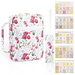 QZDAFFIC Bible Cover Bible Case with Bible Tabs, 10.5 Inch Large Bible Bag for Women Girls, Floral Pattern A5 Diary Cover Zipped Case for Bible Study Accessories (Red)