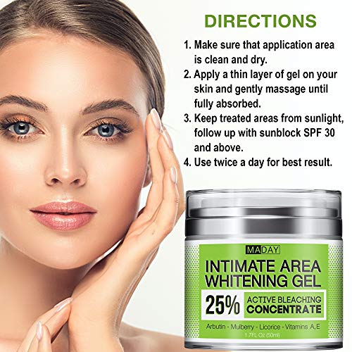 Dark Spot Remоver Cream - Made in USA Intimate Skin Gel for Body, Face, Bikini and Sensitive Areas - Underarm Cream with Mulberry Extract, Arbutin, Licorice Extract