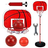 HSKB Einstellbare Basketballständer, Basketballkorb mit Ständer Höhenverstellbar Basketball-Backboard Ständer Hoop Set für Kinder Basketball Ständer Hoch 63-150CM