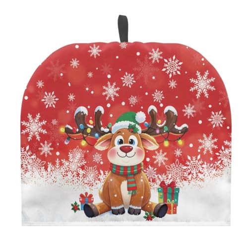 Image of Christmas Reindeer Tea Cosy Tea Pots Cover Breakfast Teapots Kitchen Tea Pots Dust Lid Insulated Cotton Warmer Tea Cozies Kettle Cover Drawstring Kettle Covers