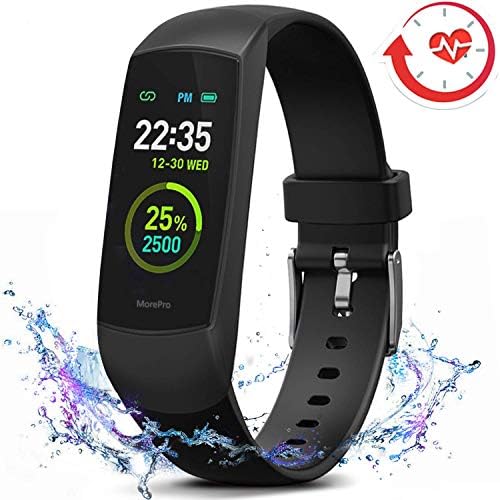 MorePro HRV Fitness Tracker with Heart Rate Blood Oxygen Saturation Monitor SpO2, Waterproof Color Screen Activity Health Trackers with Sleep Tracking Calorie Step for Women and Men