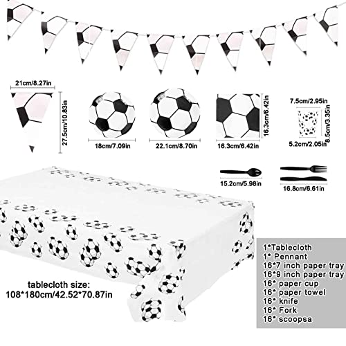 114 Pçs Decorações De Festa De Futebol - Bola de Futebol Talheres Jantar Decorações Suprimentos Para