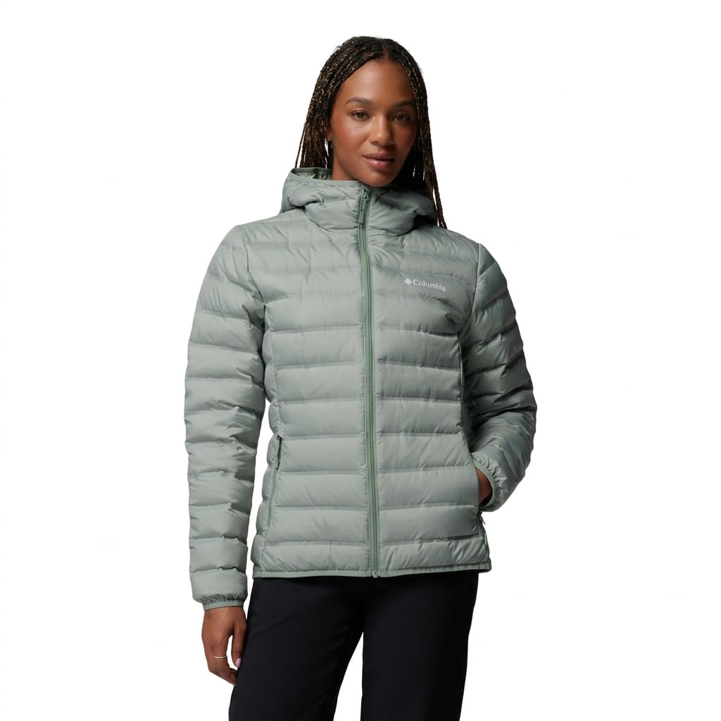 Columbia Damen Lake 22 2 Down Hooded Jacket Hooded Puffer Daunenjacke Sedona Sage X-Large
