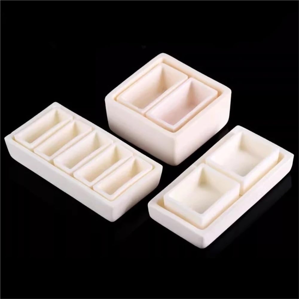 Juego de crisoles de alúmina de alta temperatura for análisis de laboratorio (moldes de combustión de 50-100 mm)(90x65x30mmx12)