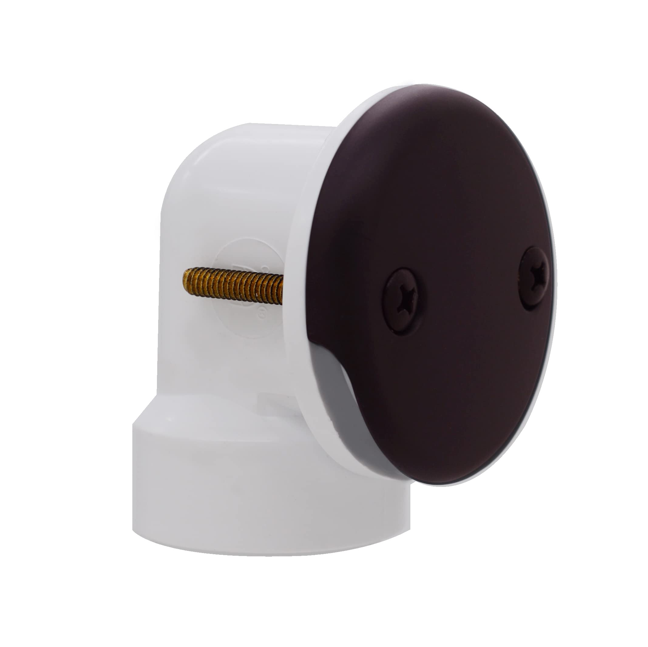 Westbrass D4972-12-12 - Conjunto de desagüe y desbordamiento de baño de 1-1/2 pulgadas con tapón de drenaje y codo superior de placa frontal de dos orificios-SCH. 40 PVC, paquete de 12, bronce